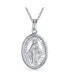 Traditional Christian Our Lady Of Guadalupe of Catholic Religious Oval Medal Virgin Mary Necklace Pendant For Women or Men .925 Sterling Silver