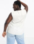 Фото #2 товара ONLY Curve v neck blouse with crochet trim in white