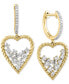 ფოტო #1 პროდუქტის EFFY® Diamond Scattered Cluster Heart Drop Earrings (1/2 ct. t.w.) in 14k Gold