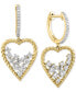 Фото #1 товара EFFY® Diamond Scattered Cluster Heart Drop Earrings (1/2 ct. t.w.) in 14k Gold