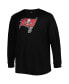 Фото #3 товара Men's Black Tampa Bay Buccaneers Big and Tall Waffle-Knit Thermal Long Sleeve T-shirt