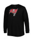 ფოტო #3 პროდუქტის Men's Black Tampa Bay Buccaneers Big and Tall Waffle-Knit Thermal Long Sleeve T-shirt