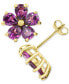 Фото #1 товара Серьги Macy's Rhodolite Garnet & Diamond Flower