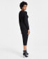 Фото #2 товара Women's Baby Ribbed-Knit Long-Sleeve Midi Dress, Created for Macy's