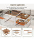 Фото #3 товара Adjustable 2-Tier Coffee Table Set with Glass Top & Metal Frame