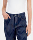 Фото #6 товара Women's Striped Straight-Leg Ankle Jeans