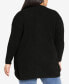 ფოტო #2 პროდუქტის Plus Size Boyfriend Rib Cardigan Sweater