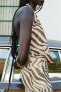 Фото #3 товара Платье из полупрозрачной ткани с принтом с горловиной халтер ZARA