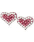 Фото #1 товара Серьги Betsey Johnson Heart Pink Crystal