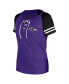 ფოტო #3 პროდუქტის Women's Purple Baltimore Ravens Lace-Up Raglan T-Shirt