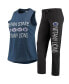 ფოტო #2 პროდუქტის Women's Black, Navy Penn State Nittany Lions Tank Top and Pants Sleep Set