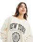 Фото #4 товара ONLY new york slogan sweatshirt in stone