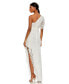 ფოტო #2 პროდუქტის Women's Asymmetric Beaded One Shoulder Gown