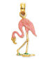 ფოტო #1 პროდუქტის 14k Gold Charm, Pink Flamingo Charm