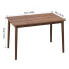 Retro Walnut Dining Table in Solid Rubber Wood