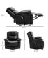 Фото #3 товара PU Leather Massage Recliner Chair, Swivel Rocker Sofa with Remote Control, Footrest, Padded Seat for Living Room, Bedroom, Black