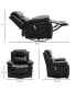 PU Leather Massage Recliner Chair, Swivel Rocker Sofa with Remote Control, Footrest, Padded Seat for Living Room, Bedroom, Black