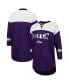 ფოტო #1 პროდუქტის Women's Purple, White Baltimore Ravens Double Team 3/4-Sleeve Lace-Up T-shirt