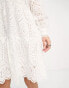 Фото #2 товара Y.A.S v neck broderie long sleeved mini dress in white