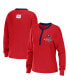 ფოტო #4 პროდუქტის Women's Red Washington Capitals Waffle Henley Long Sleeve T-shirt