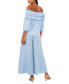 Women's Chambray Smocked-Waist Pull-On Pants