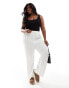 Фото #1 товара 4th & Reckless Plus linen mix tie waist wide leg trousers in white