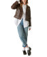 ფოტო #5 პროდუქტის Women's Classic Leather Moto Jacket