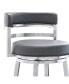 Фото #21 товара Madrid 30" Bar Height Swivel Gray Artificial leather and Brushed Stainless Steel Bar Stool