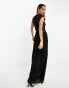 Фото #3 товара TFNC full lace maxi dress with high split in black