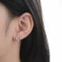 Gentle silver earrings studs Hearts E0002440