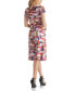 ფოტო #2 პროდუქტის Women's Knee-Length Faux Wrap Short Sleeve Dress