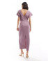 Фото #4 товара ASOS DESIGN angel sleeve plunge midi dress in lavender