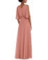 After Six V-Neck Split Sleeve Blouson Bodice Maxi Dress Women's