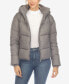 Фото #1 товара Women's Full Front Zip Hooded Bomber Puffer Jacket