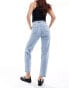 Vero Moda Tessa high rise mom jeans in light blue denim