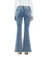 ფოტო #2 პროდუქტის Women's High Rise Split Hem Flare Jeans