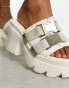 Public Desire Wide Fit Exclusive Oslo chunky heeled sandals in off white