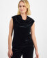 ფოტო #3 პროდუქტის Petite Sleeveless Cowlneck Shell Top