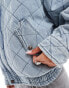 Lioness denim quilted bomber jacket in blue