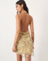 Фото #2 товара ASOS EDITION embellished stone halterneck mini dress in multi