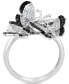 ფოტო #5 პროდუქტის EFFY® White Diamond (3/8 ct. t.w.) & Black Diamond (1/3 ct. t.w.) Butterfly Statement Ring in 14k White Gold