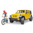 Фото #1 товара Игрушечный транспорт Bruder Jeep Wrangler Unlimited Rubicon с горным велосипедом и фигуркой велосипедиста