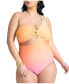 ფოტო #1 პროდუქტის Plus Size One Strap Cutout Detail One Piece