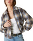 Фото #5 товара Women's Cropped Plaid Shirt Jacket