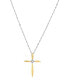 ფოტო #1 პროდუქტის Diamond Accent Cross Pendant in 14k Yellow Gold over Sterling Silver