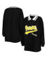 ფოტო #1 პროდუქტის Women's Black Iowa Hawkeyes Happy Hour Long Sleeve Polo Shirt