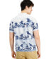 ფოტო #2 პროდუქტის Men's Wave-Print Short-Sleeve Button-Down Shirt