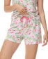 ფოტო #3 პროდუქტის Women's Printed Short Sleeve Top with Shorts Pajama Set, 2-Piece