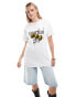 ASOS DESIGN oversized t-shirt with martini girl olive graphic in white