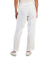 Фото #2 товара Petite 100% Linen Drawstring Pants, Created for Macy's